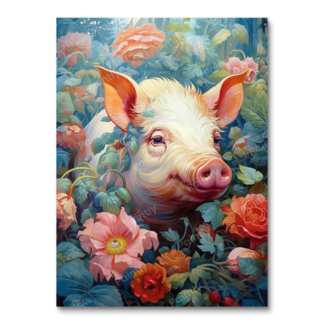 Floral Pig (Diamond Painting) Diamond Painting kit