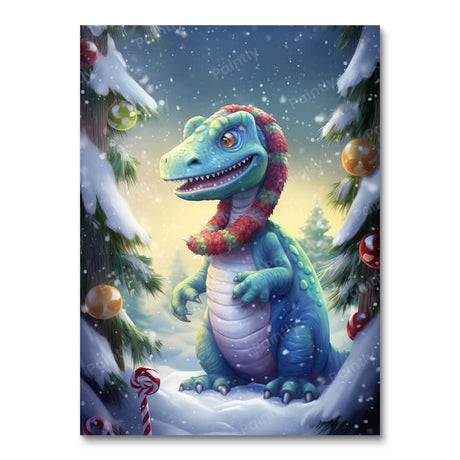 Snowy Dino Delight People Paint by Numbers kit