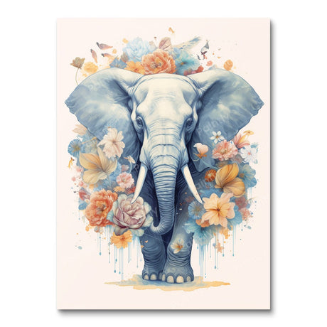 Blue Bouquet Elephant (Diamond Painting) Diamond Painting kit