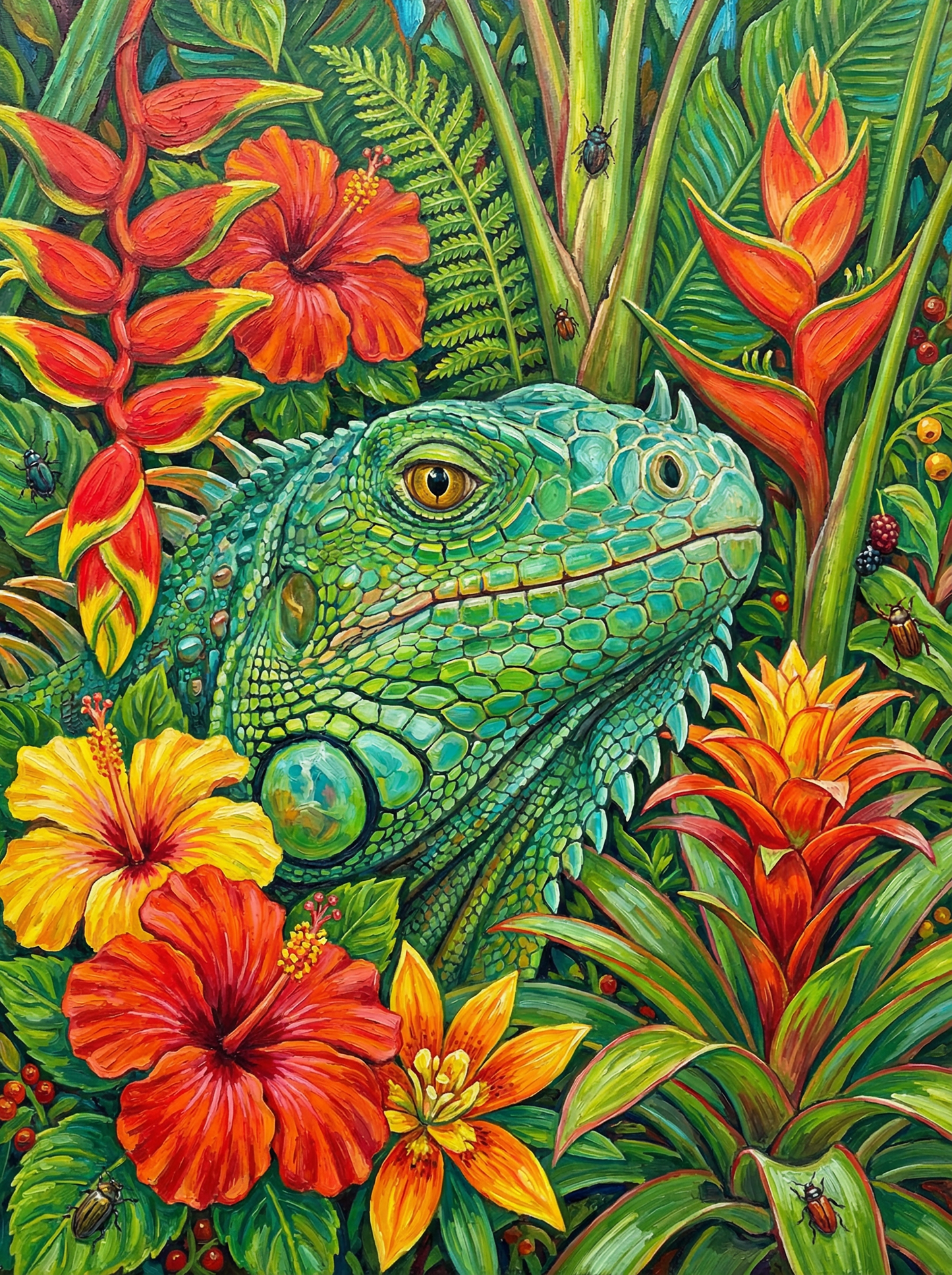 Tropical Iguana Garden (Diamond Painting) Diamond Painting kit