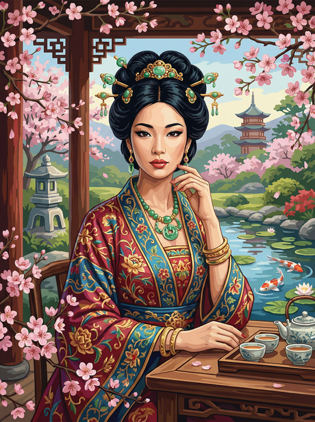 Cherry Blossom Empress (Diamond Painting) Diamond Painting kit