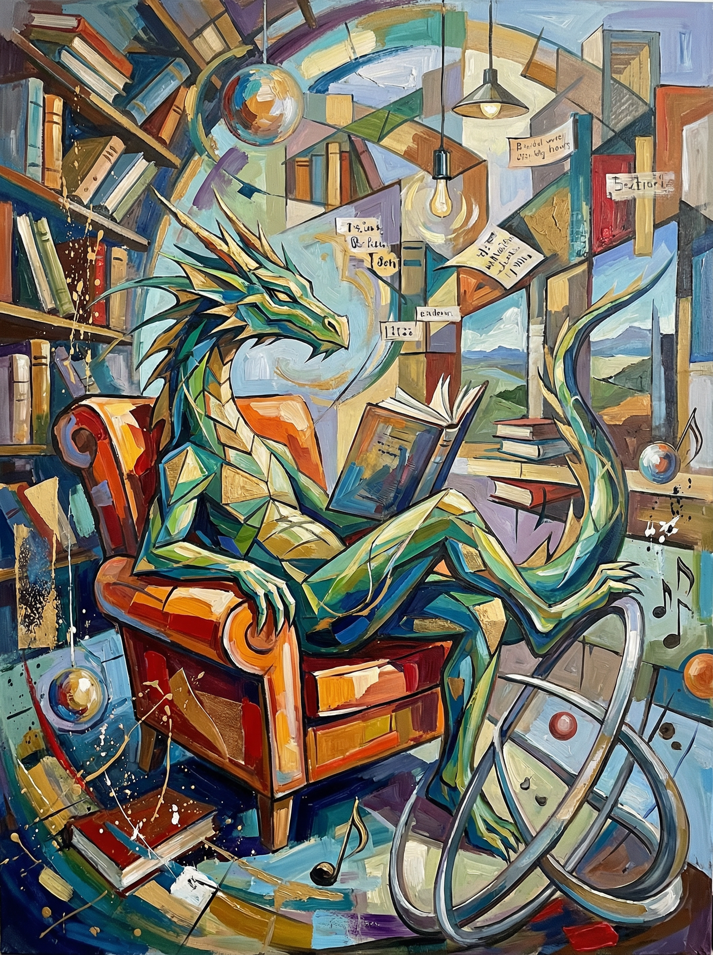 Scholar Dragon’s Study (100 Color Diamond Painting) Diamond Painting kit