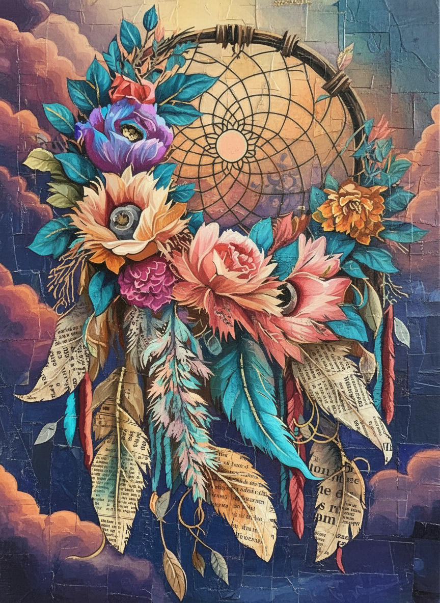 Dreamcatcher’s Bloom (100 Color Diamond Painting) Diamond Painting kit