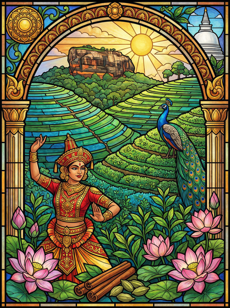 Kandyan Sunrise Hills (Diamond Painting) Diamond Painting kit