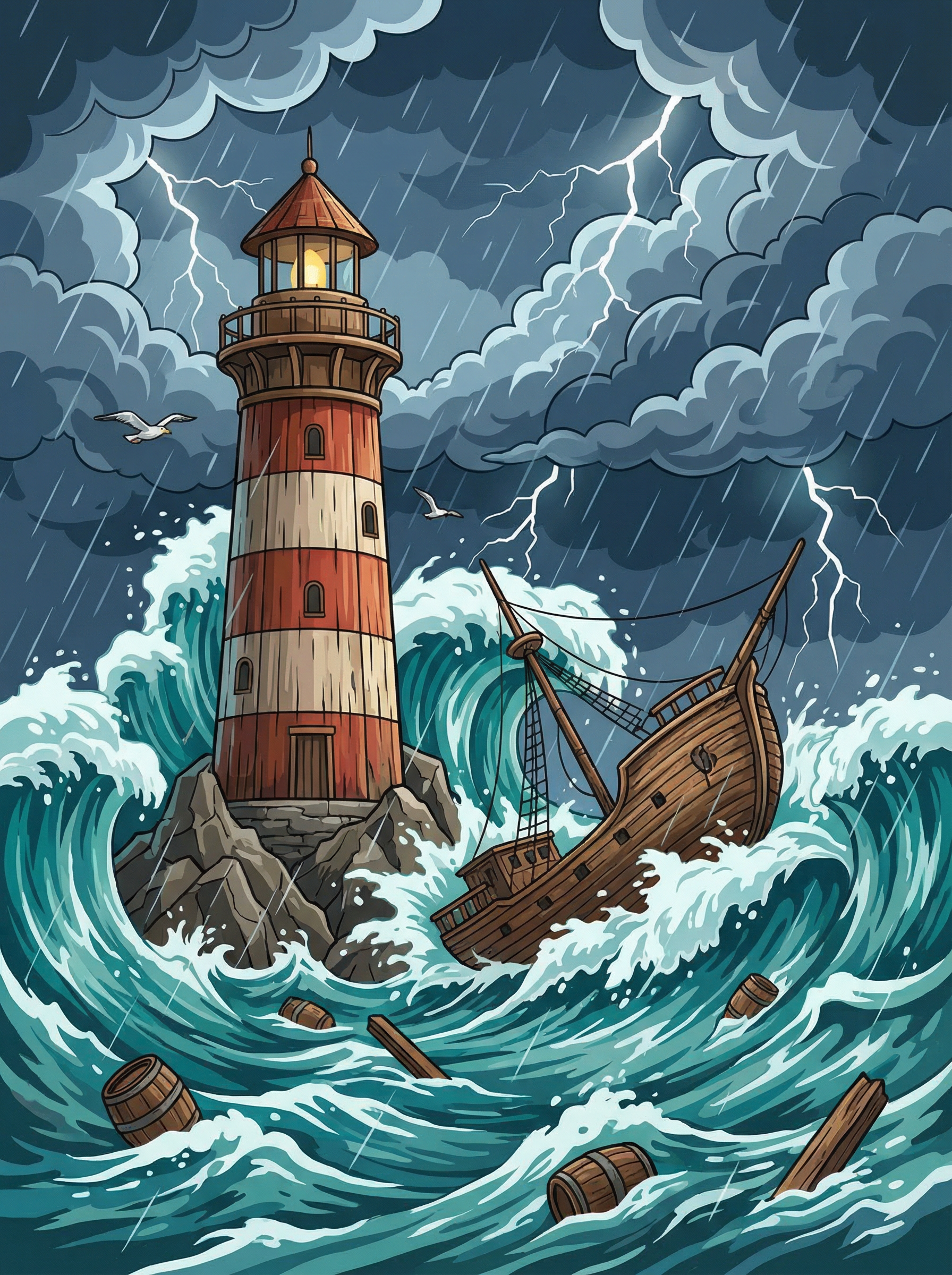 Stormwatch Lighthouse Fury (Diamond Painting) Diamond Painting kit