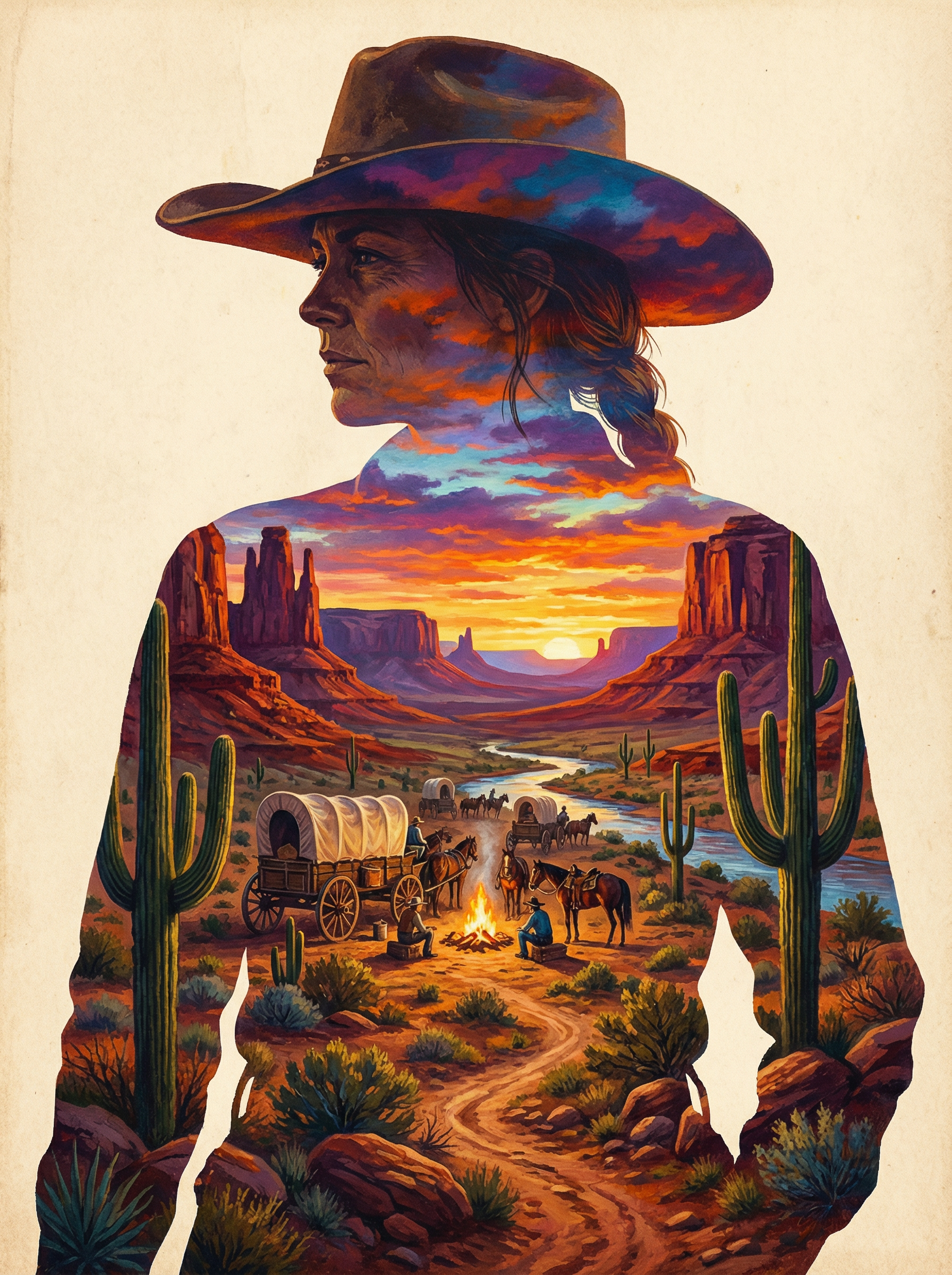 Trail of the West (100 Color Diamond Painting)