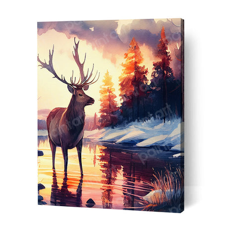 Deer by the River I (Diamond Painting) Diamond Painting kit