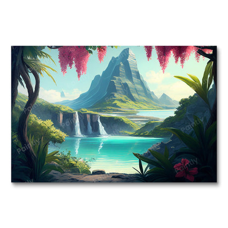 Tropical Retreat III by Lauren Simion (Board Canvas) Tropical Paint by Numbers kit
