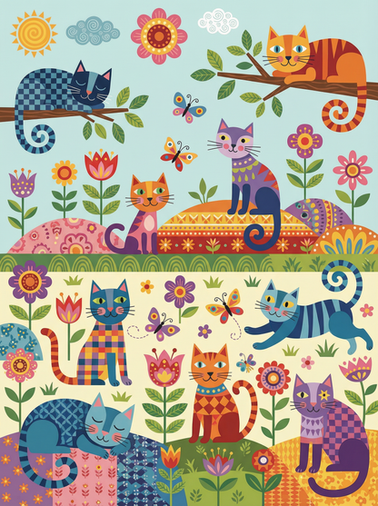 Colorful Kitty Garden (Diamond Painting) Diamond Painting kit