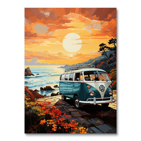 Sunset Sojourn Vehicles Paint by Numbers kit