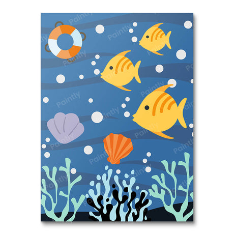 Fishy Scene Paint by Numbers kit