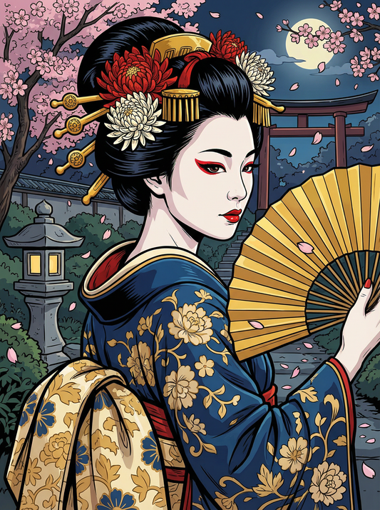 Midnight Geisha Grace (Diamond Painting)