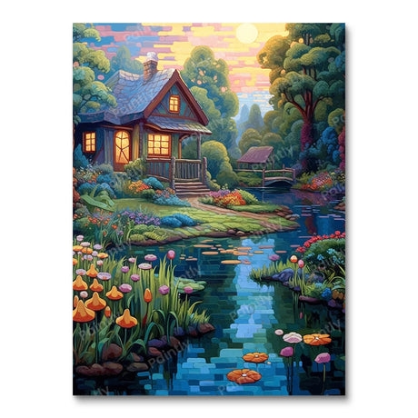 Cottage by the Pond (Diamond Painting) Diamond Painting kit