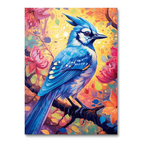 Floral Blue Jay (Diamond Painting) Diamond Painting kit