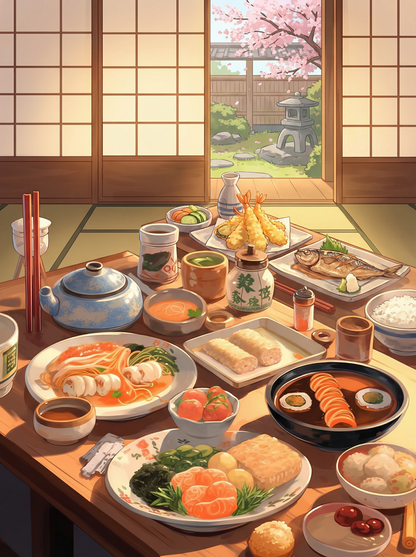 Serene Japanese Breakfast (Diamond Painting) Diamond Painting kit