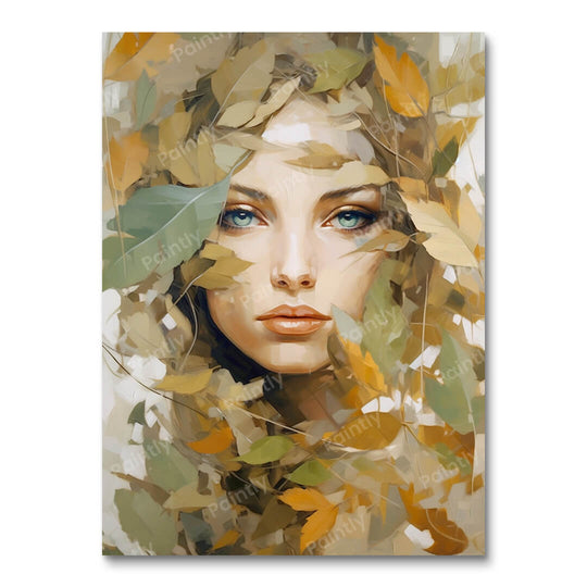 Glossy Greenery Flora Face (Diamond Painting)