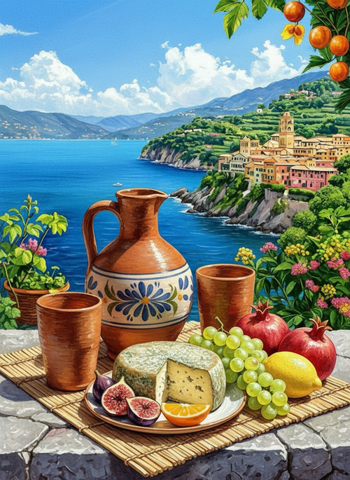 Coastal Feast of Amalfi (Board Canvas)