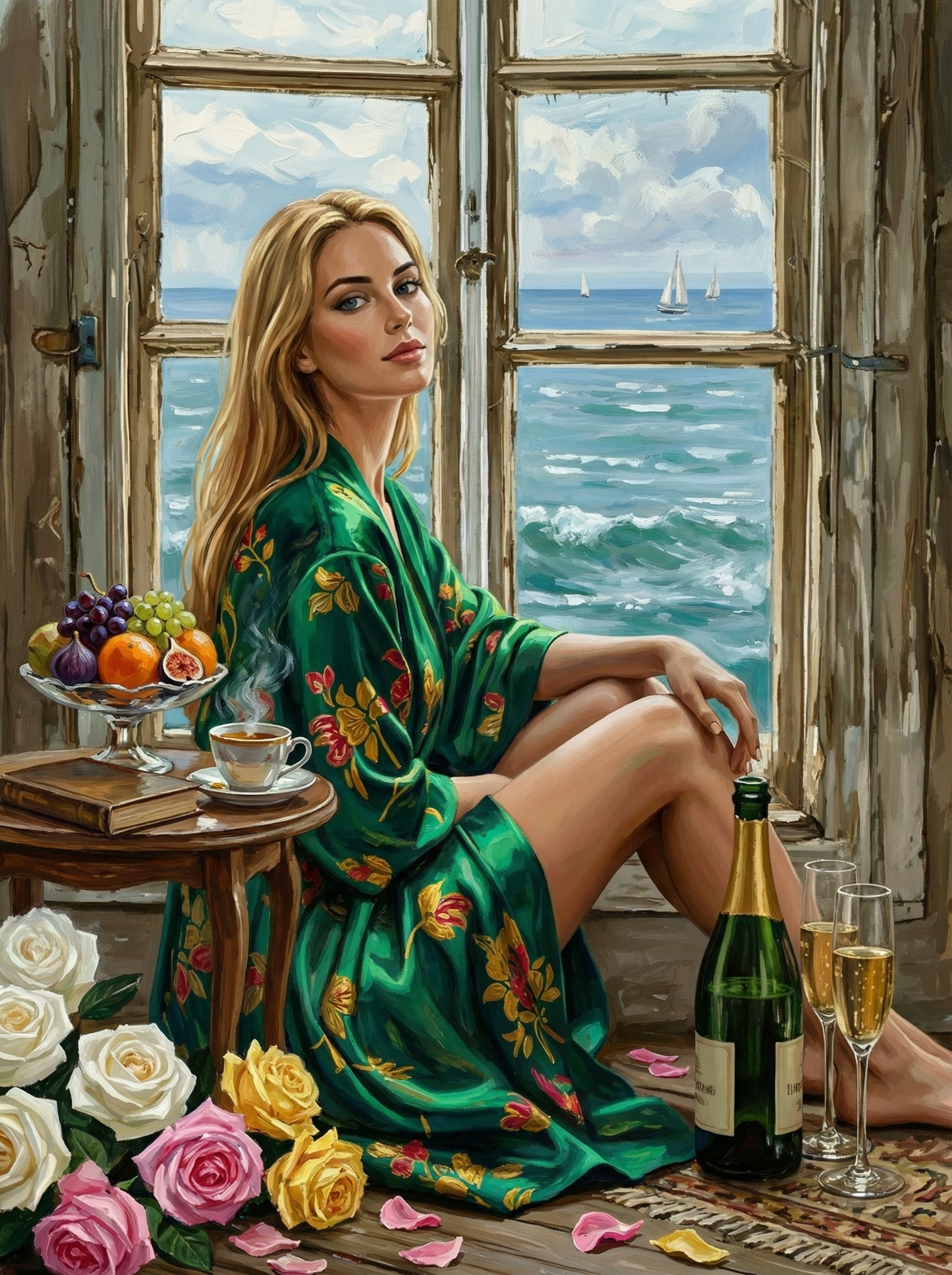 Seaside Morning Muse (Board Canvas)