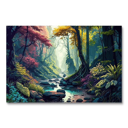 Tranquil Misty Jungle Hideaway (Board Canvas)