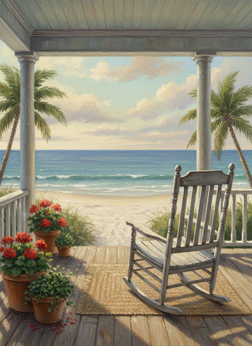 Summer Porch View (Board Canvas)