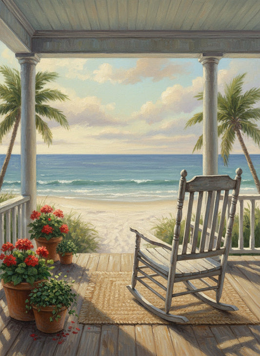 Summer Porch View (Board Canvas)