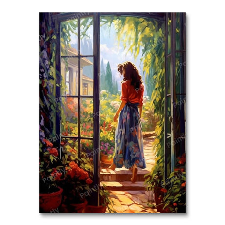 A Woman by the Patio Door (Diamond Painting) Diamond Painting kit