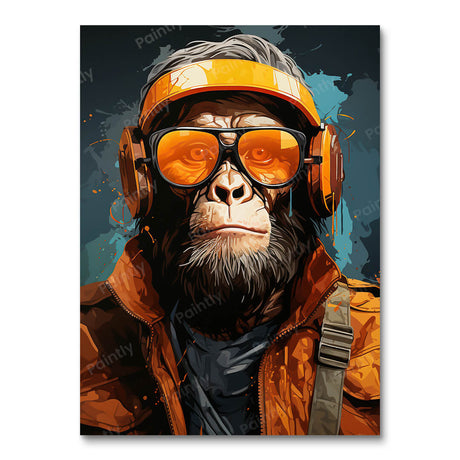 Rebel Red Chimp (Diamond Painting) Diamond Painting kit