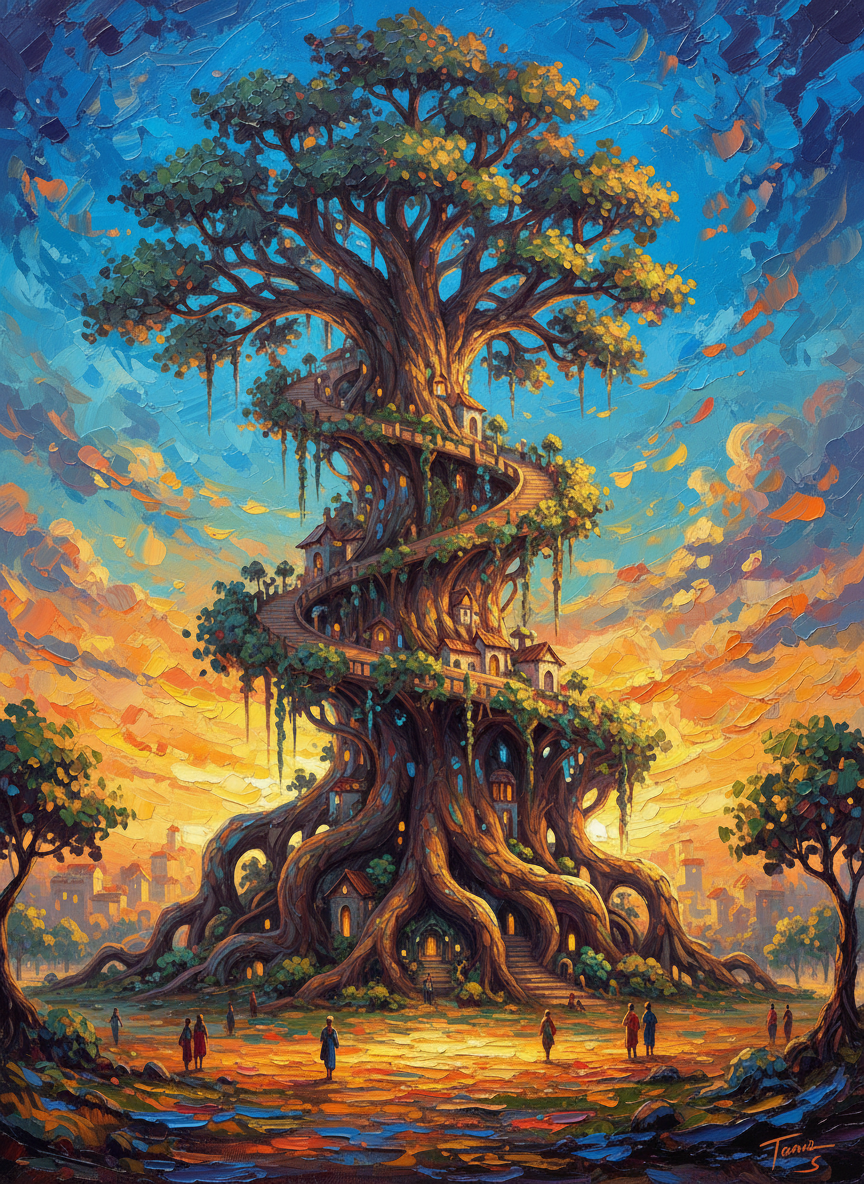 The Great Tree of Dawn (Board Canvas)