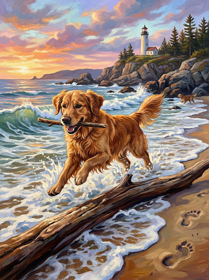 Golden Beach Joy (Diamond Painting) Diamond Painting kit