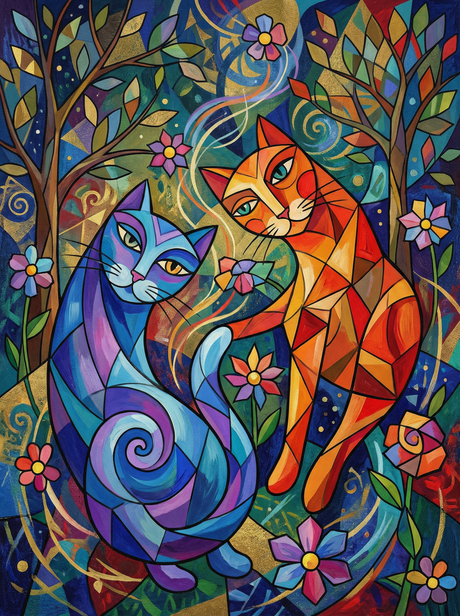 Whimsical Feline Dance (Diamond Painting) Diamond Painting kit