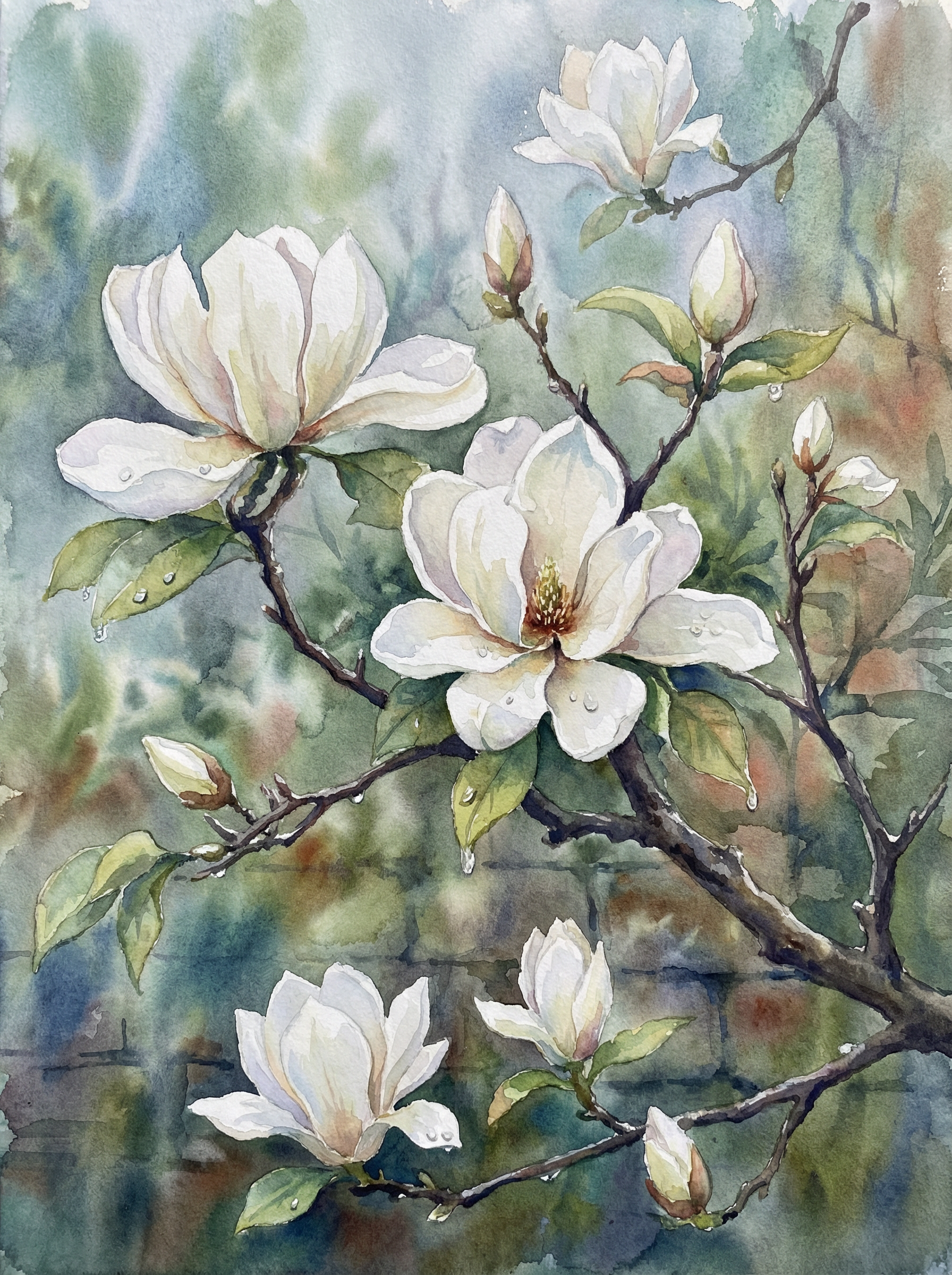 Morning Magnolia Mist (Diamond Painting)