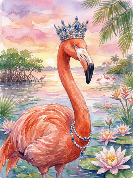 Flamingo Sunset Royalty (Diamond Painting) Diamond Painting kit