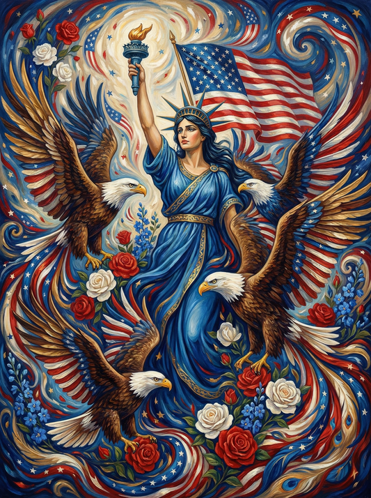 Liberty Eagles American Flag (80 Colors)