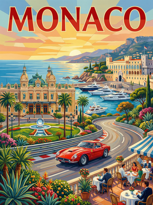 Monaco Sunset Drive (Diamond Painting) Diamond Painting kit