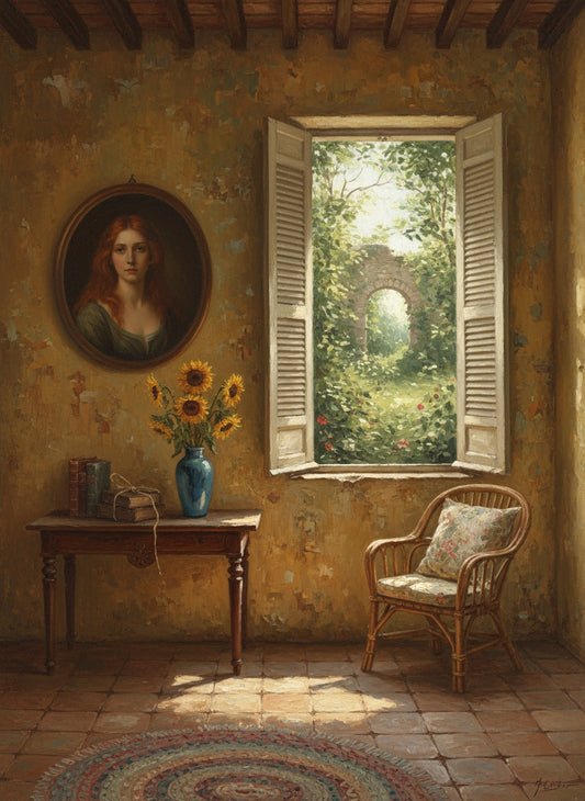 Sunlit Room with Sunflowers