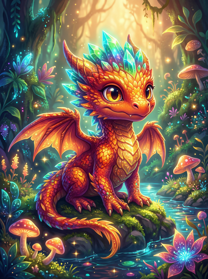 Emberlight Baby Dragon (100 Color Diamond Painting) Diamond Painting kit