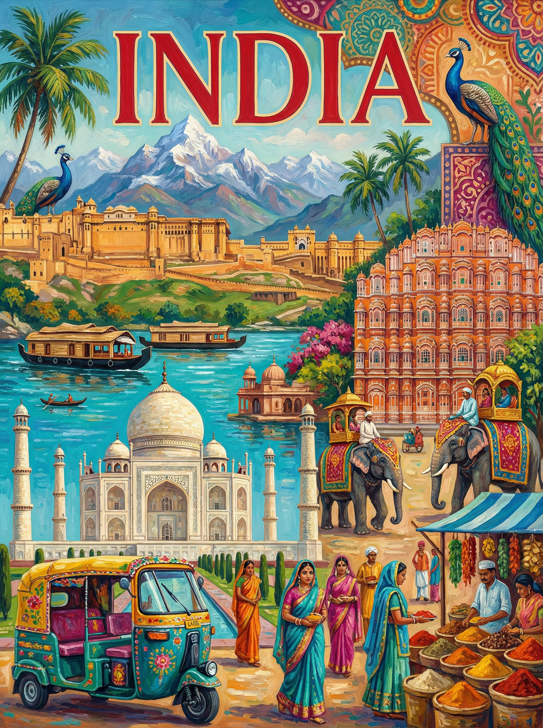 India Cultural Tapestry (100 Color Diamond Painting) Diamond Painting kit