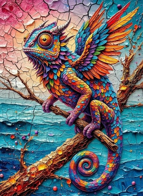 Wings of the Chameleon (Board Canvas)