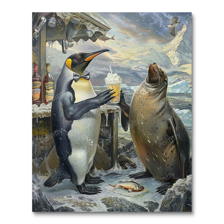 Penguin Selling Snow Cones to a Seal (Diamond Painting) Diamond Painting kit