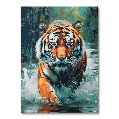 Tiger in the Stream (Diamond Painting) Diamond Painting kit