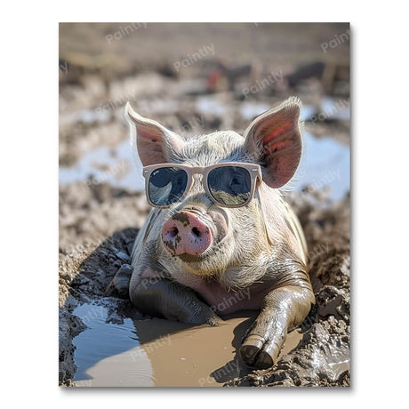 Pig's Mud Spa (Diamond Painting) Diamond Painting kit
