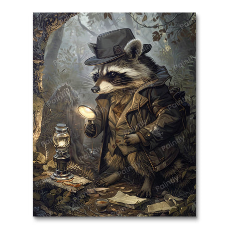 Raccoon Detective (Diamond Painting) Diamond Painting kit