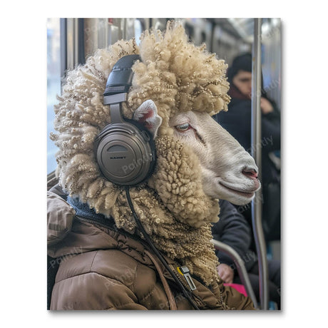 Sheep's Daily Commute (Diamond Painting) Diamond Painting kit