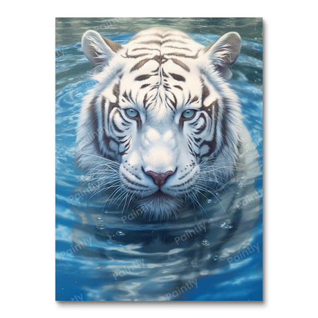 White Tiger People Paint by Numbers kit