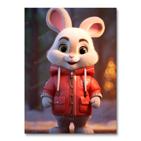 Winter Rabbit II People Paint by Numbers kit