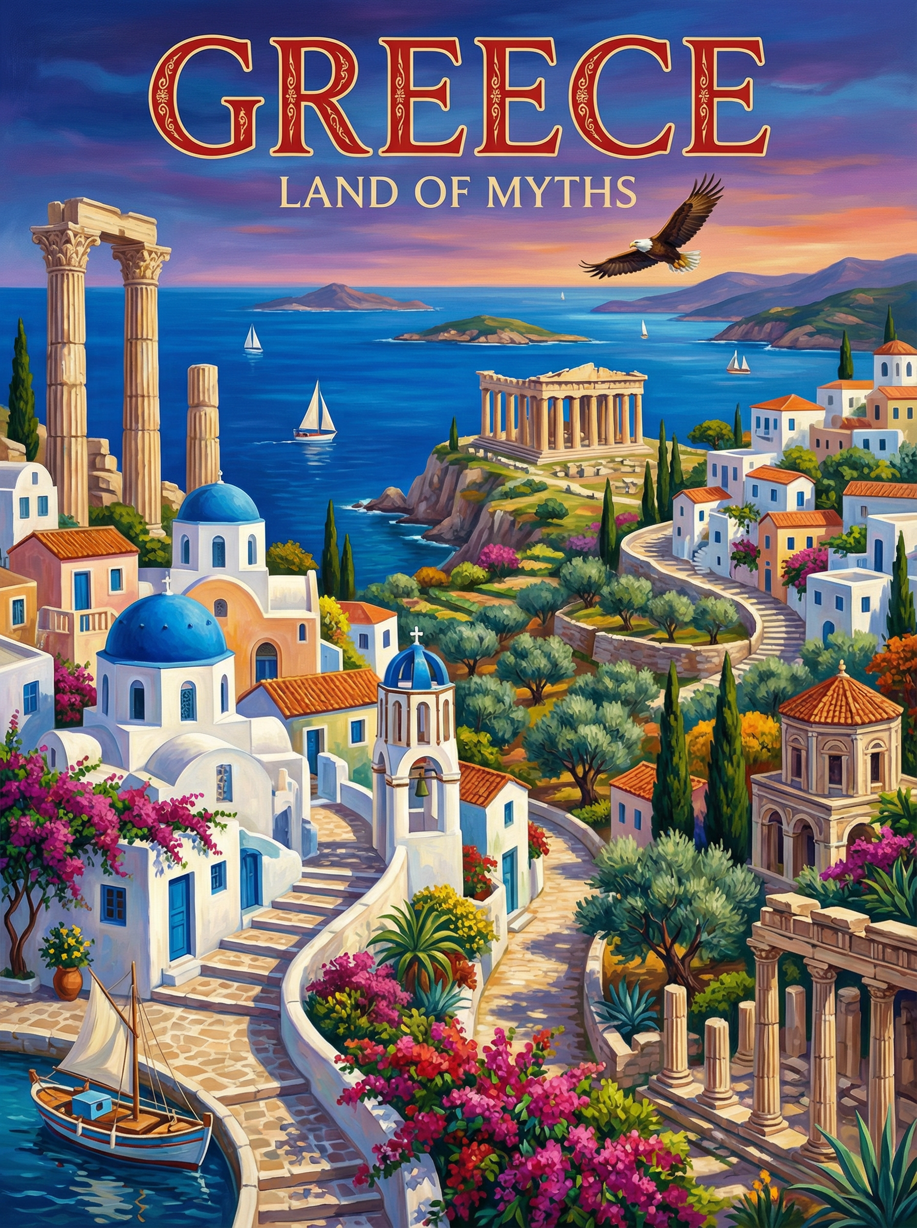 Mythic Greece Coastline (Diamond Painting) Diamond Painting kit