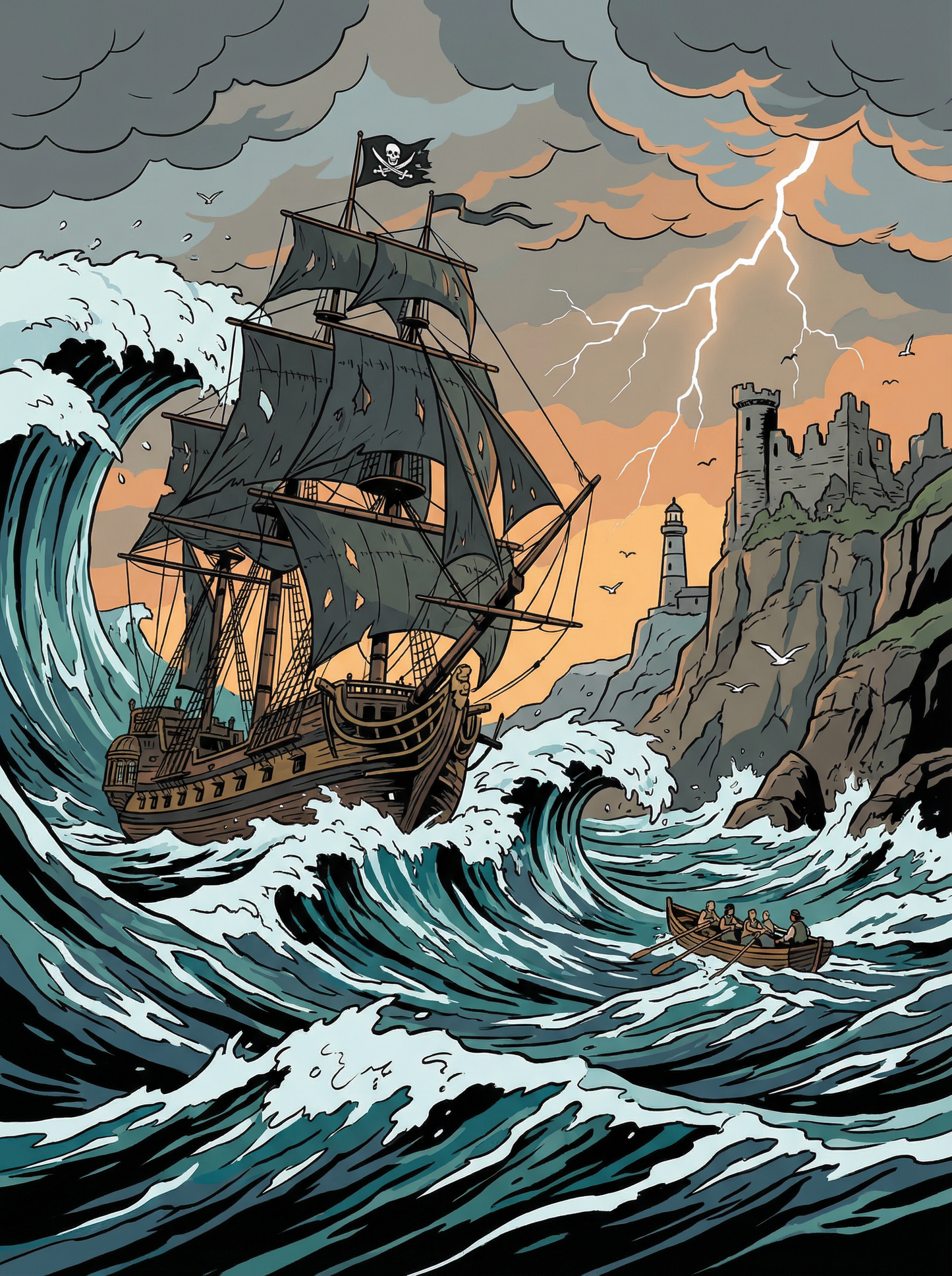 Pirate Storm Voyage (Diamond Painting) Diamond Painting kit