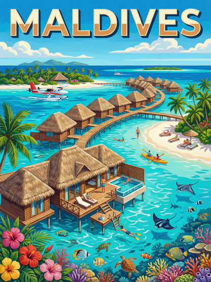 Maldives Island Escape (100 Color Diamond Painting) Diamond Painting kit