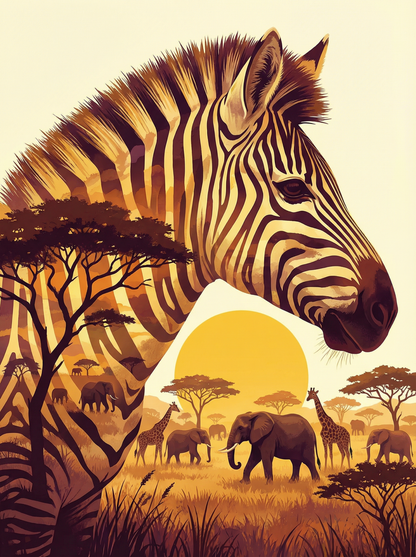 Savanna Sunset Zebra