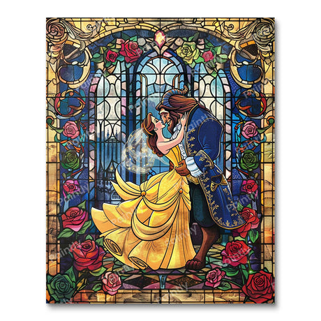 Stained Glass Beauty & The Beast (Diamond Painting) Diamond Painting kit